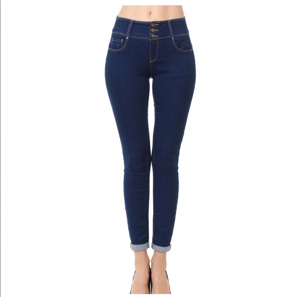 3 button push up jeans